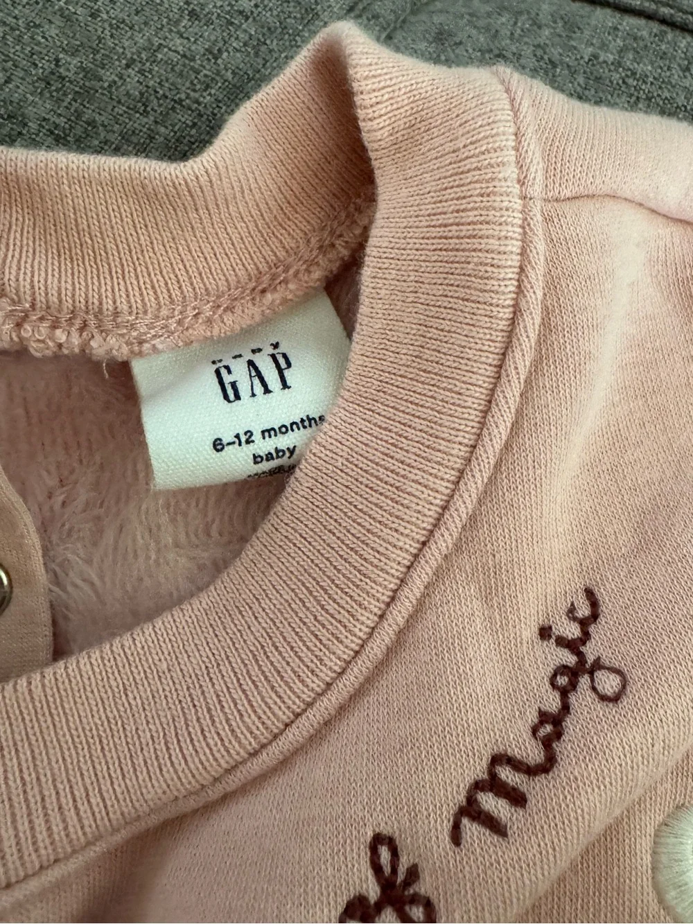 Baby gap fleece lined winter romper, Deer Pocket One-Piece girls outfit